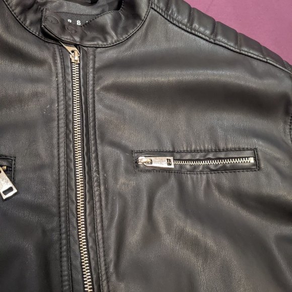 Men's Urban Black Leather Jacket (L/G) - Picture 5 of 12
